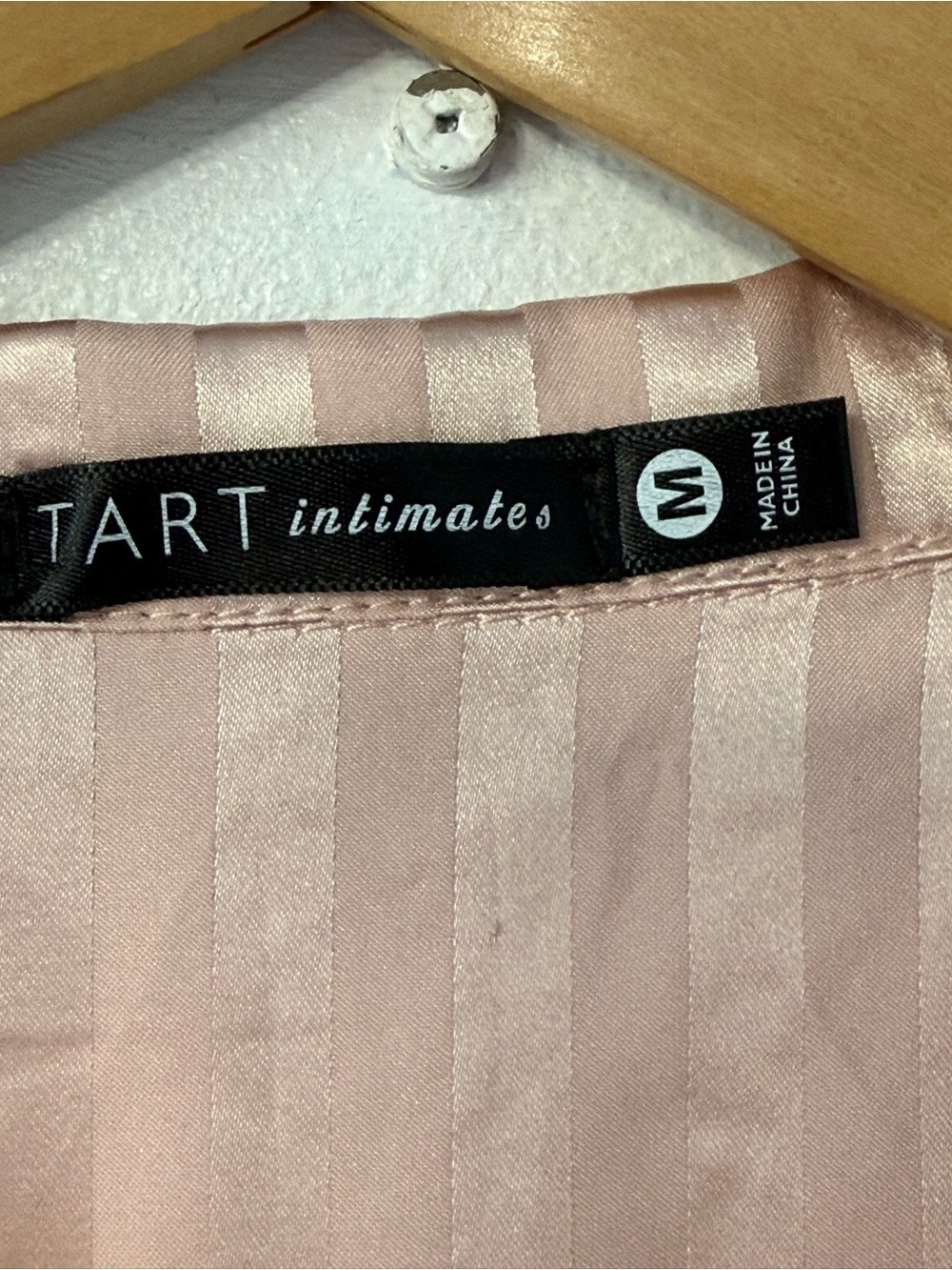 Tart Intimates Blush Pink Satin Stripe Two-Piece Pajama Set flaw - Picture 2 of 13